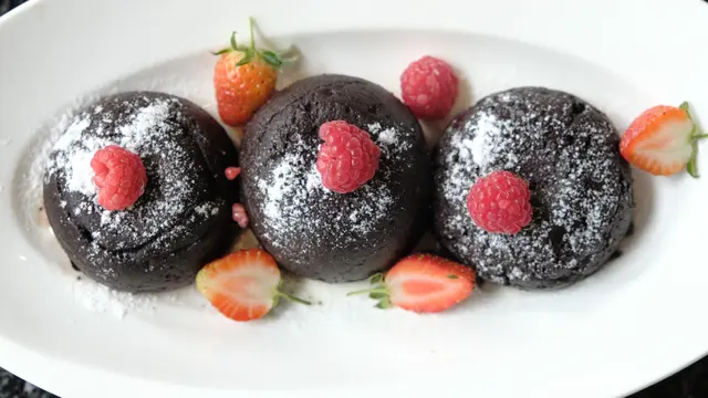 Chocolate Fondant with Vanilla Ice Cream