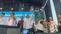 Ketua Umum Organisasi masyarakat (ormas) Gerakan Rakyat Indonesia Bersatu (GRIB), Hercules Rosario, hadir dalam kampanye akbar Cagub-Cawagub Jakarta nomor urut 1 Ridwan Kamil-Suswono di Lapangan Cendrawasih, Cengkareng, Jakarta Barat, Kamis (14/11/2024). (Foto: Liputan6.com/Winda Nelfira).