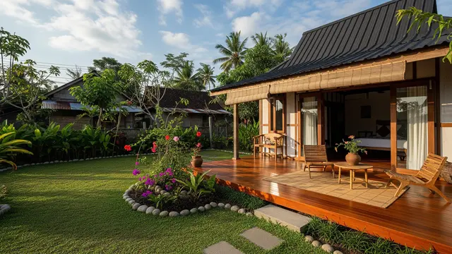 Desain Rumah Minimalis Kampung dengan Halaman Luas dan Taman Kecil/Gemini AI