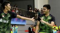 Ganda putra Indonesia, Adnan Maulana/Muhammad Shohibul Fikri, menjadi satu dari 16 wakil tuan rumah yang melenggang ke babak kedua Kejuaraan Asia Junior 2017. (dok. PBSI)