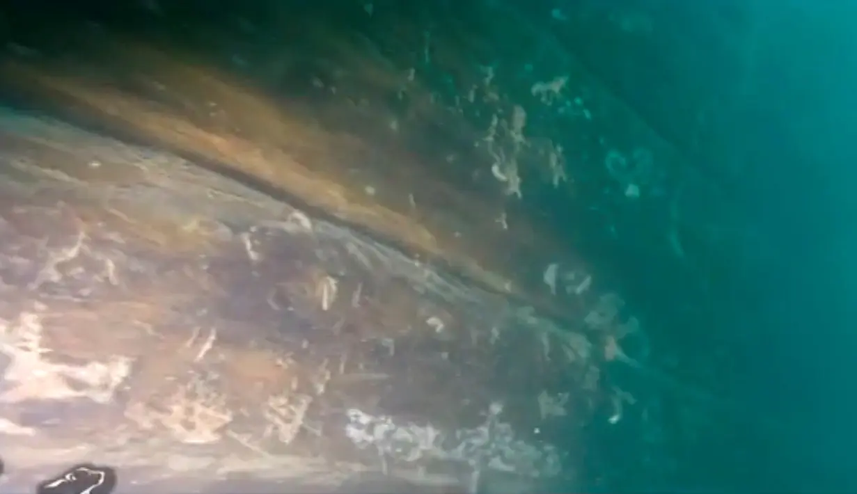Sebuah Puing HMS Terror  yang ditemukan di perairan Teluk Teror, sekitar pantai Pulau King William, Kanada (3/9). Kapal perang Inggris ini ditemukan 24 meter di bawah permukaan laut. (Courtesy Arctic Research Foundation/Handout via REUTERS)