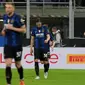 Inter Milan menang 3-0 atas AC Milan pada laga leg kedua semifinal Coppa Italia di Giuseppe Meazza, Rabu (20/4/2022) dini hari WIB. Hasil itu membuat Inter lolos ke final dengan agregat 3-0. (AP Photo/Luca Bruno)