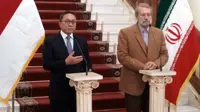 Ketua MPR RI Zulkifli Hasan dan Ketua Parlemen Iran Ali Larijani. (MPR RI)