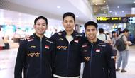 Hendra Setiawan (tengah) didapuk menjadi pelatih tim Indonesia di ajang Piala Thomas 2026. Dia berfoto bersama ganda putra Indonesia, Sabar Karyaman Gutama/Moh Reza Pahlevi Isfahani. (PBSI)