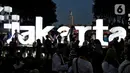 Ribuan warga berdatangan untuk menikmati perayaan malam puncak Hari Ulang Tahun (HUT) ke-498 kota Jakarta. (Liputan6.com/Angga Yuniar)