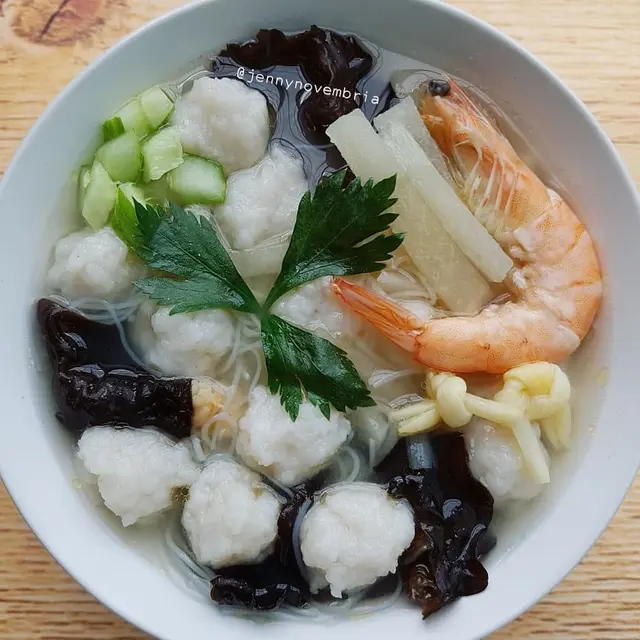 ilustrasi resep tekwan khas palembang/cookpad