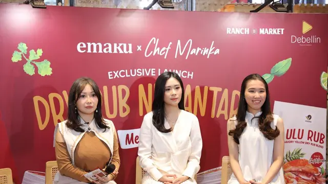 Chef Marinka dalam acara peluncuran Dry Rub Nusantara di Ranch Kitchen, Ranch Market, Pondok Indah, Jakarta Selatan, baru-baru ini.