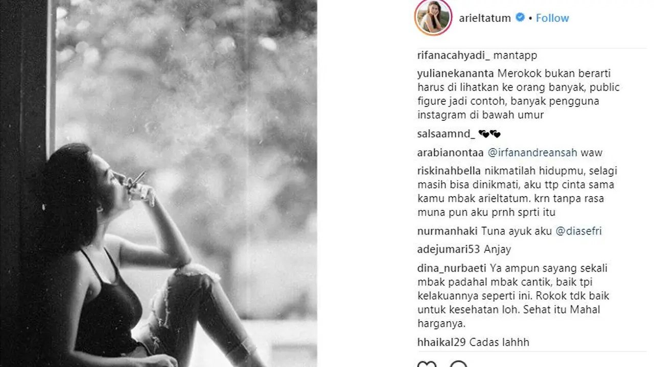 Berbusana Seksi Ariel Tatum Pamer Foto Sambil Merokok Entertainment