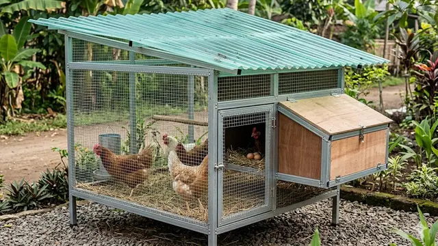 Kandang Ayam Kecil Ukuran 1x2 Pakai Baja Ringan dan Atap PVC