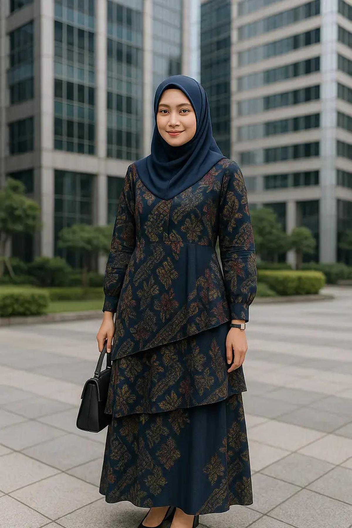 7 Gamis Batik Kantor Modern untuk Tampilan Profesional dan Stylish