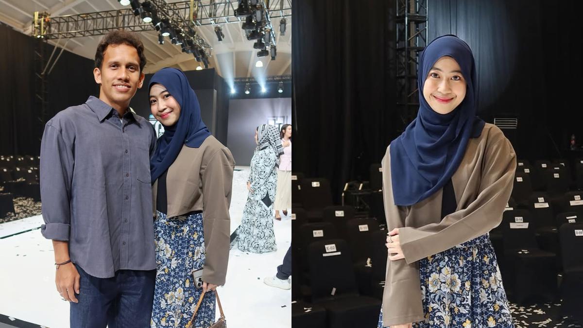Tanpa Serba Hitam, Adiba Khanza Keluar dari Zona Nyaman dengan Outfit Bernuansa Biru Saat Hadiri Fashion Show