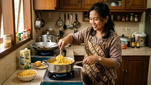 Resep Macaroni Pasta Saus Keju 3 Bahan/AI Generated