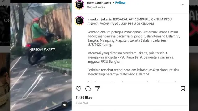 Viral video anggota PPSU aniaya pacar di Jakarta Selatan (Jaksel).