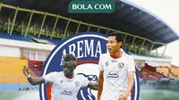 Arema FC - Ichaka Diarra dan Evan Dimas (Bola.com/Salsa Dwi Novita)