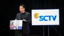 Direktur SCM, David Suwarto saat acara pengumuman SCM Grup sebagai pemegang hak siar Olimpiade Paris 2024 di Studio Lt 8 SCTV Tower, Senayan, Jakarta, Rabu (19/06/2024). (Bola.com/Bagaskara Lazuardi)