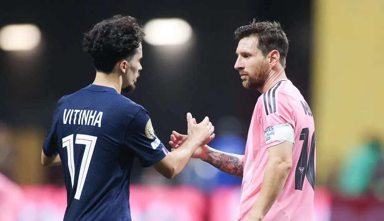 PSG akhirnya mendapat tiket lolos ke babak berikutnya. Sementara itu Inter Miami harus angkat koper dari turnamen ini. (AFP/Alex Grimm)