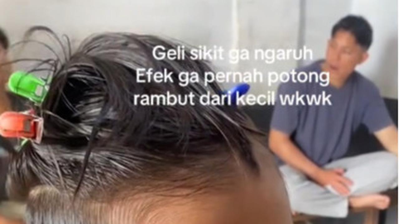 Momen Wanita Antarkan Pangkas Ponakannya yang Gondrong, Perubahannya Bikin Pangling