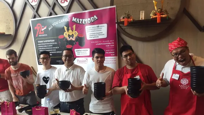 Peringati HUT RI ke-72, Resto Ini Adakan Lomba Makan Mi Soba
