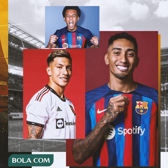 Ilustrasi - Lisandro Martinez, Jules Kounde, Raphinha