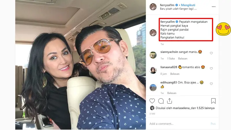 6 Gombalan Receh ala Ferry Salim untuk Istri Ini Bikin Iri yang Jomblo