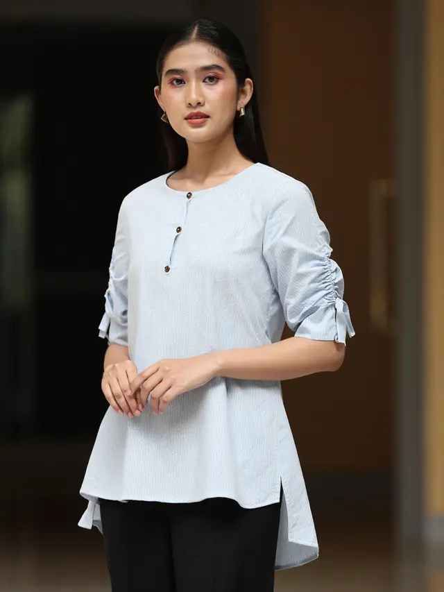 Model Blouse Batik Lengan Kerut Cotton Premium