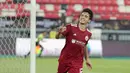 Pemain Persija Jakarta Victor Dethan merayakan gol ketiga ke gawang Arema FC pada pertandingan perebutan tempat ketiga Piala Presiden 2026 di Stadion Kapten I Wayan Dipta, Gianyar, Bali, Kamis (6/8/2026). Gol pada menit ke-87 tersebut memastikan kemenangan Persija Jakarta 3-1 sekaligus mengantarkan Macan Kemayoran finis di peringkat ketiga turnamen. (KLY/Budy Santoso)