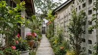 7 Desain Halaman Belakang dengan Puring dan Roster Beton, Cocok untuk Rumah Minimalis