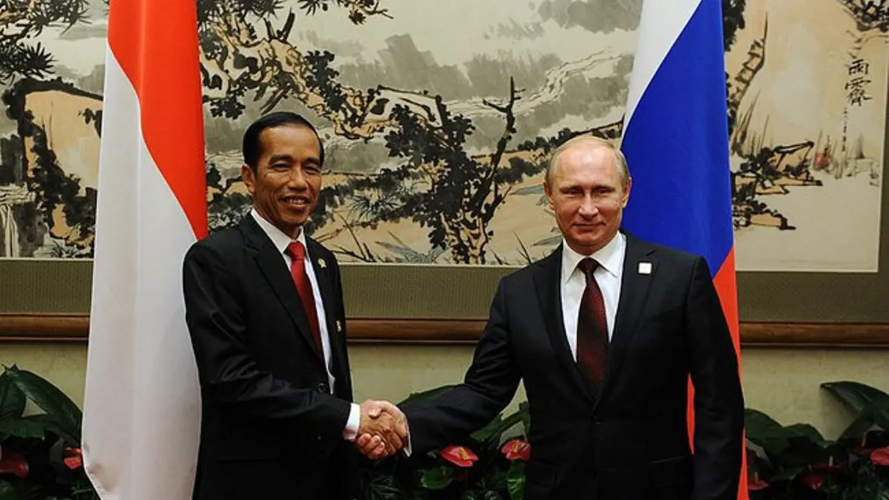 Presiden Jokowi dan Vladimir Putin.