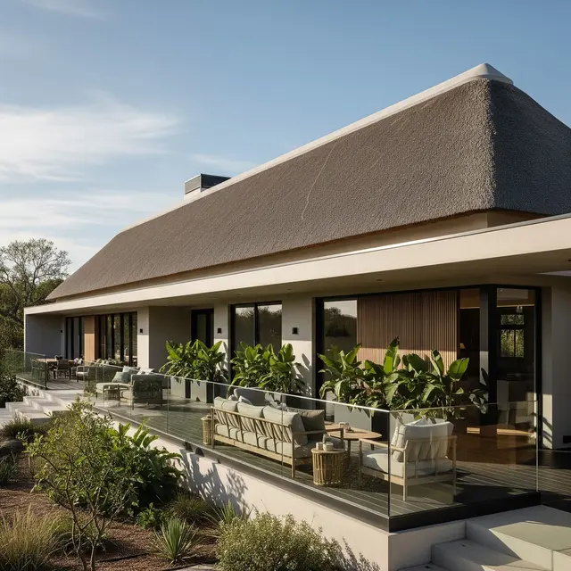 Model Rumah Minimalis Sederhana dengan Teras Memanjang Khas Rumah Desa (AI)