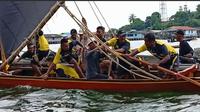Lomba Sampan Layar di Batam (Foto: Ajang Nurdin/Liputan6.com)