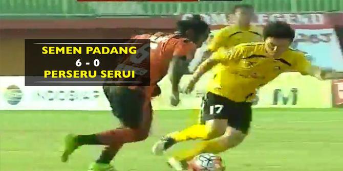 Semen Padang Menang Telak 6-0 atas Perseru Serui