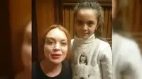 Lindsay Lohan dan Bana Alabed (Twitter/Alabed Bana)