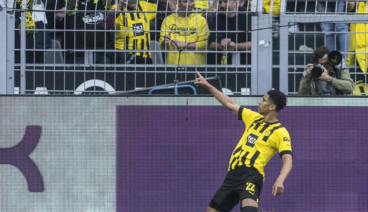 Real Madrid telah mengkonfirmasi penandatanganan gelandang Inggris Jude Bellingham dari Borussia Dortmund. (Bernd Thissen/dpa via AP, File)