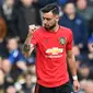 Gelandang Manchester United (MU), Bruno Fernandes usai mencetak ke gawang Everton di Goodison Park, Minggu (1/3/2020) (Foto: Doc Premier League)