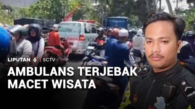 Mobil ambulans yang membawa korban kecelakaan lalu lintas, terjebak macet hingga satu jam di Kabupaten Serang, Banten. Sementara itu, di Bogor, Jawa Barat, polisi menyelamatkan seorang ibu yang akan melahirkan di tengah kemacetan di kawasan Puncak.