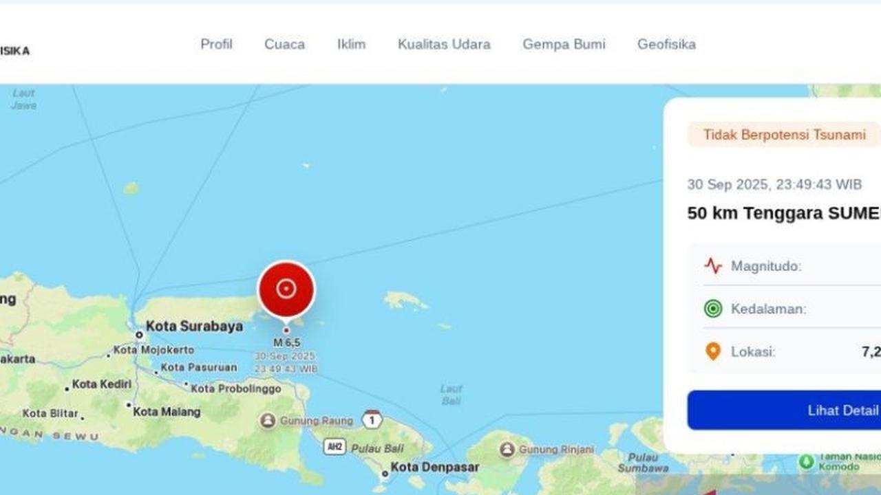 Fakta Unik: Gempa Magnitudo 6,5 Guncang Sumenep, Tidak Berpotensi Tsunami