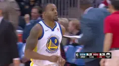 Berita video game recap NBA 2017-2018 antara Golden State Warriors melawan Houston Rockets dengan skor 124-114.