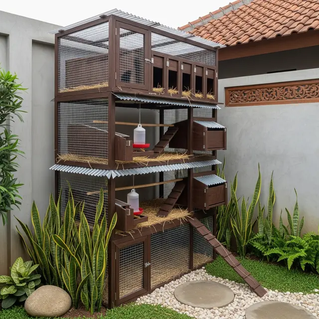 Model Kandang Ayam Kecil untuk Halaman Sempit