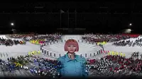 Perhelatan Paralimpiade Tokyo 2020 resmi ditutup pada Minggu (5/9/2021) malam WIB dengan dimeriahkan tarian teatrikal hingga parade bendera negara peserta. (AFP/Charly TRIBALLEAU)