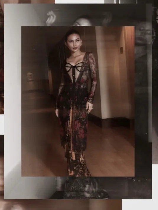 Kebaya modern tampil kian menawan saat dipadukan dengan kain nusantara, Gaya Ariel Tatum kali ini menampilkan kesan elegan sekaligus glamor. [Foto: Instagram/ Ariel Tatum]