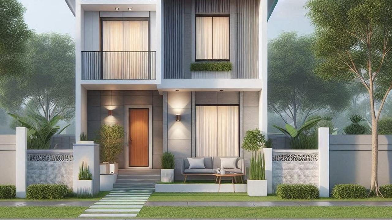 7 Model Rumah Estetik dan Instagramable 7x10 Minimalis dengan Teras & Taman Depan Cantik