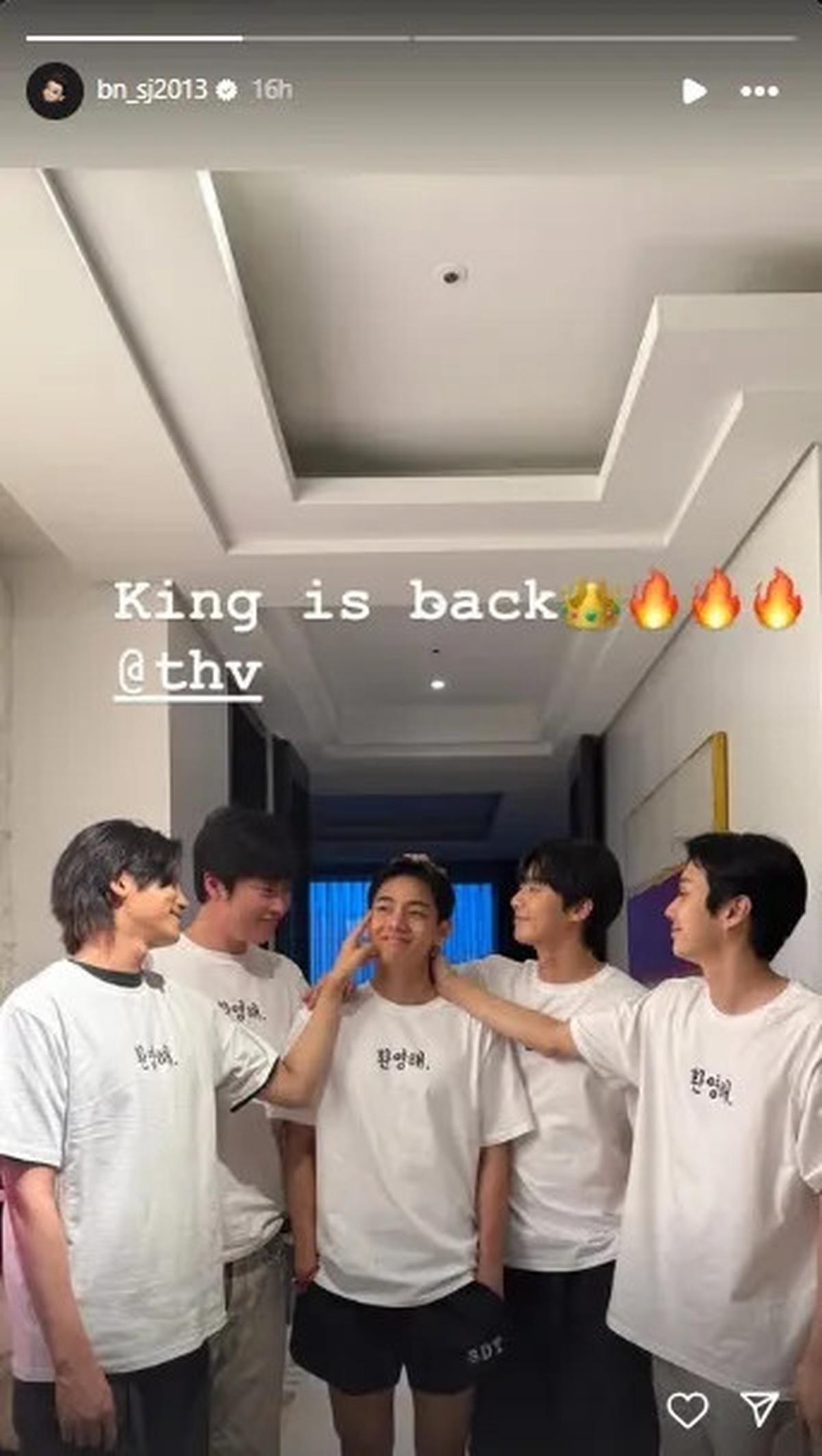 V BTS Pulang Wamil, Wooga Squad Menyambut Anak Kesayangan Para Hyung