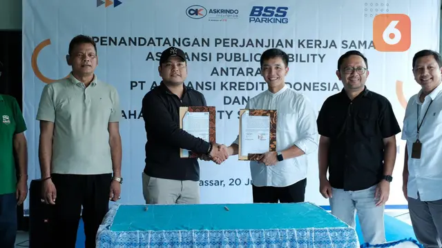 Penandatanganan kerja sama antara Askrindo dengan PT Bahana Security Sistem (BSS Parking)