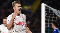 6. Matthijs de Ligt (Juventus) - Kedisiplinan dalam menjaga pertahanan membuat mantan kapten Ajax Amsterdam ini menjadi bek masa depan di Juventus. OVR 85 - 93. (AFP/Marco Bertorello)