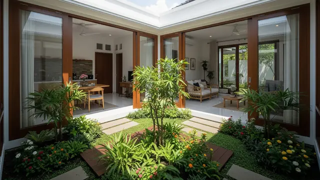 Model Rumah Kecil dengan Taman Mini dalam Rumah