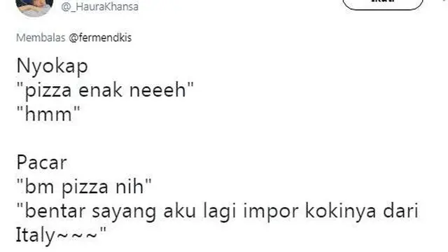 ibu vs pacar (foto: @_HauraKhansa)