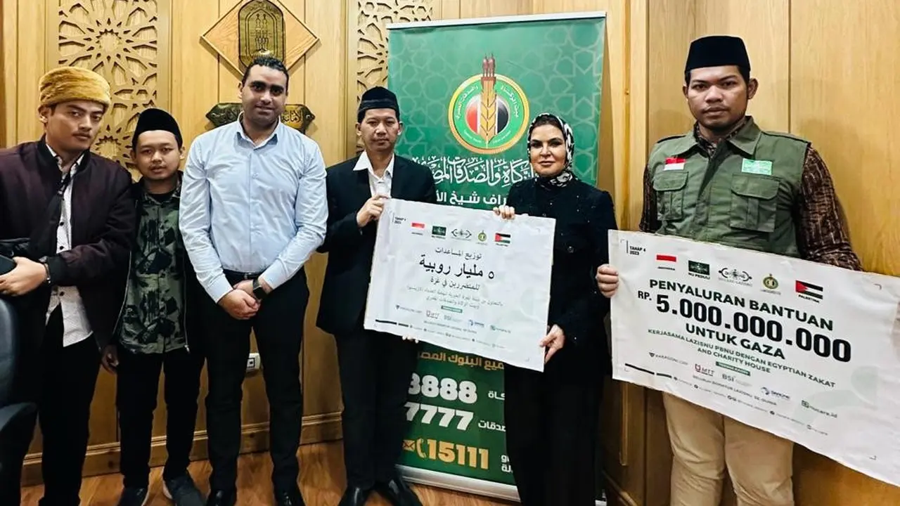LAZISNU PBNU menggandeng lembaga zakat di bawah pimpinan Grand Syekh Al-Azhar, Bayt Zakat wa as-Shadaqat (BZS) Mesir, menyalurkan bantuan kemanusiaan senilai Rp5 milyar untuk warga Gaza, Palestina (Istimewa)