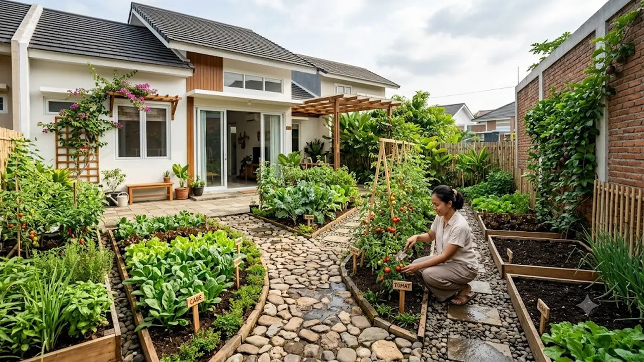 9 Inspirasi Desain Kebun Sayur Belakang Rumah, Halaman Lebih Asri dan Produktif