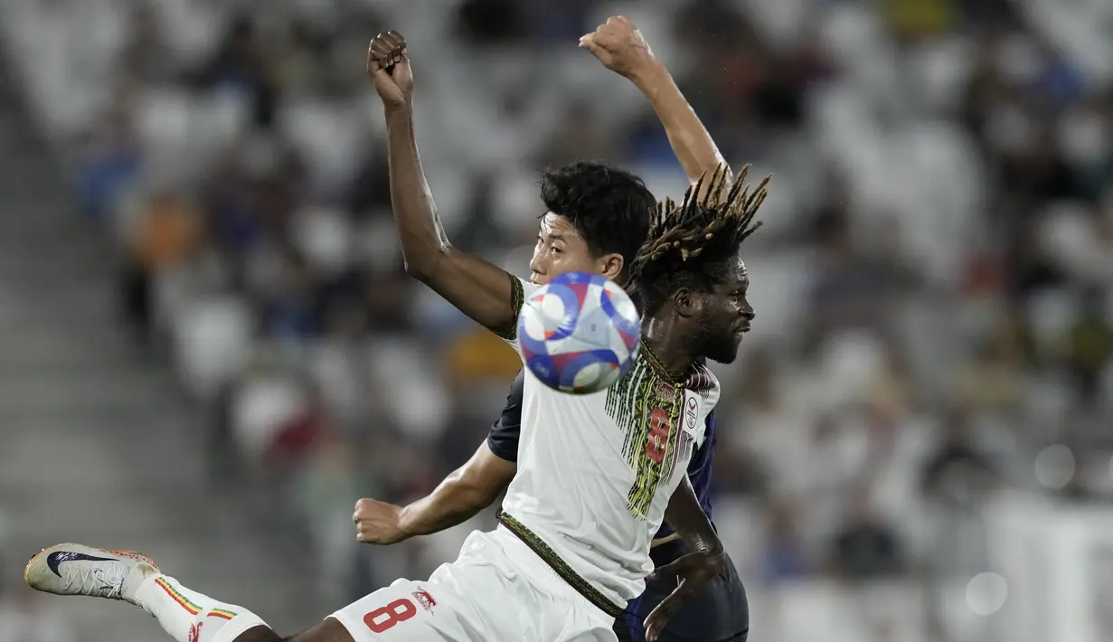 Jepang berhasil menyegel tiket perempat final sepak bola Olimpiade 2024 usai menang tipis 1-0 atas Mali. (AP Photo/Moises Castillo)