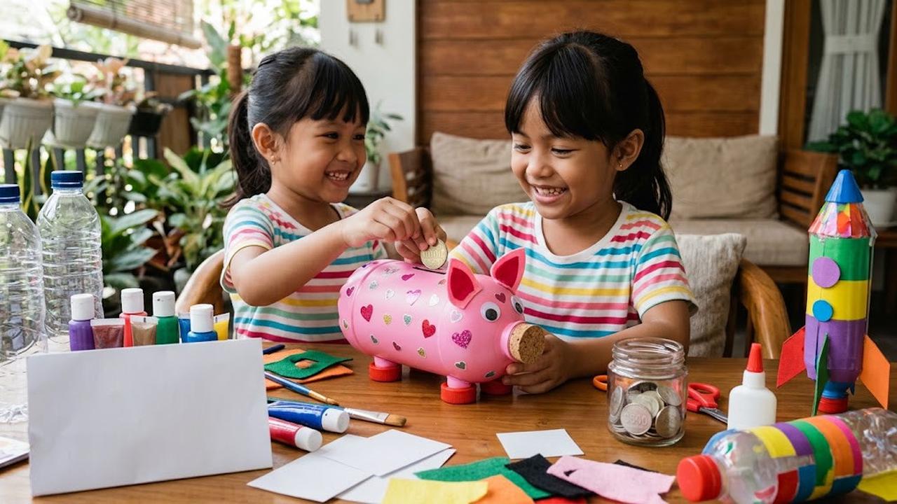 Ide Aktivitas Kreatif Anak dari Barang Bekas/AI Generated